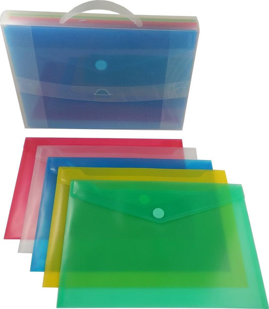 Envelope plastico com velcro cores sortidas A5