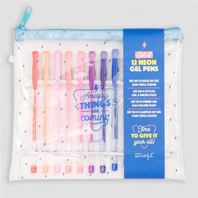 Set of 12 coloured pens- amazing things are coming
