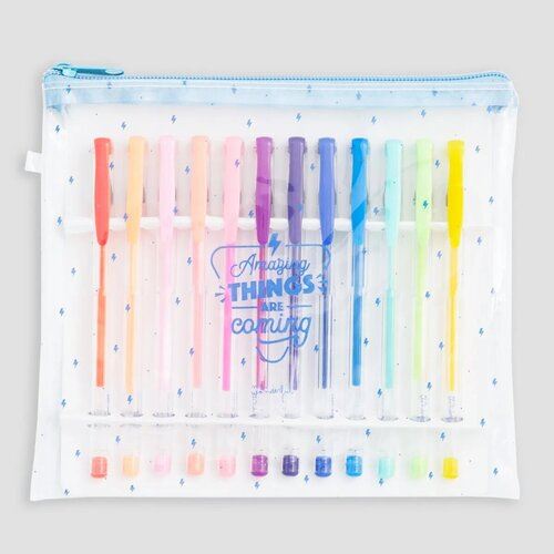 Set of 12 coloured pens- amazing things are coming