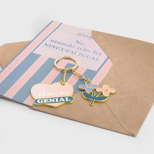 Postal com porta-chaves No mundo não há ninguém igual