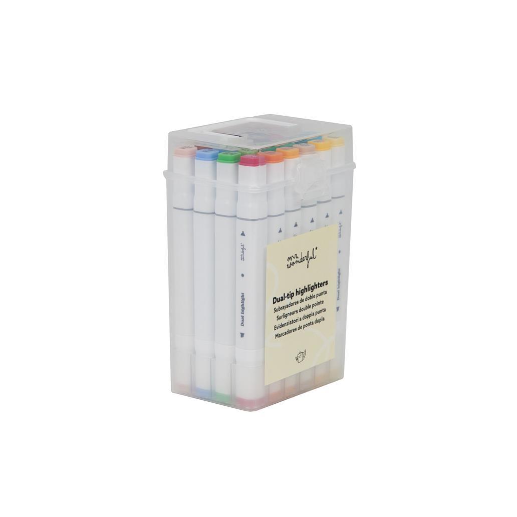 Dual highlight - Conj. 24 marcadores ponta dupla