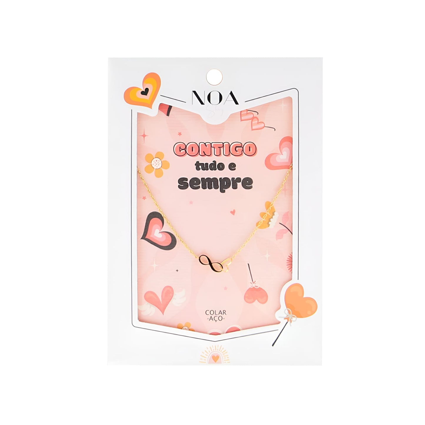 Colar - "Contigo tudo e sempre" - Dourado