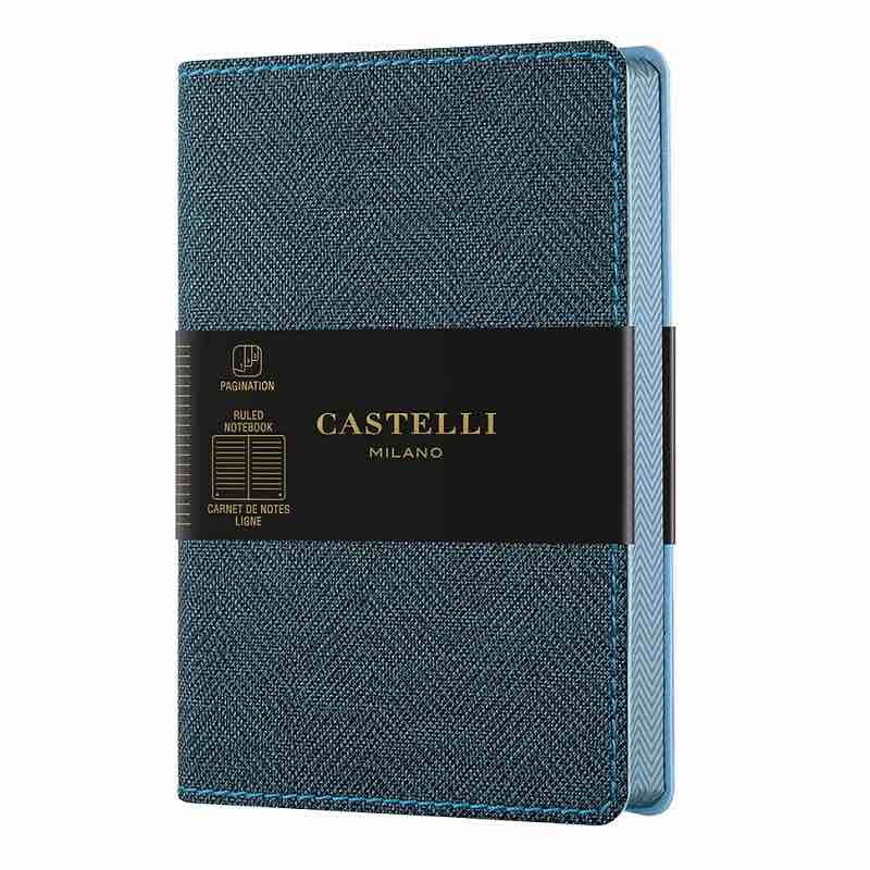 Castelli Milán | Cuaderno A5 de Harris | Azul pizarra rayado