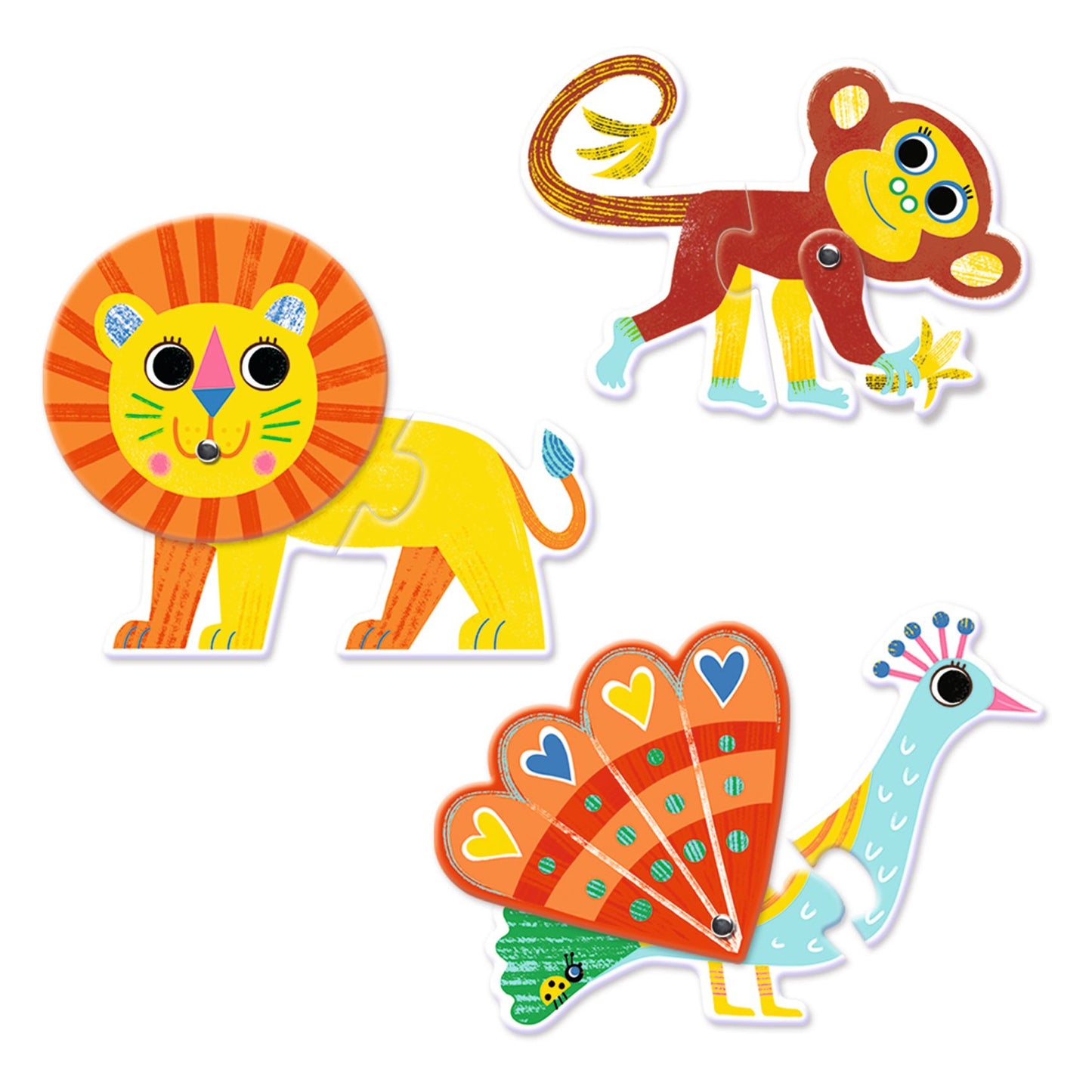 Djeco | Puzzle de Encaixe | Animais Duo Animals