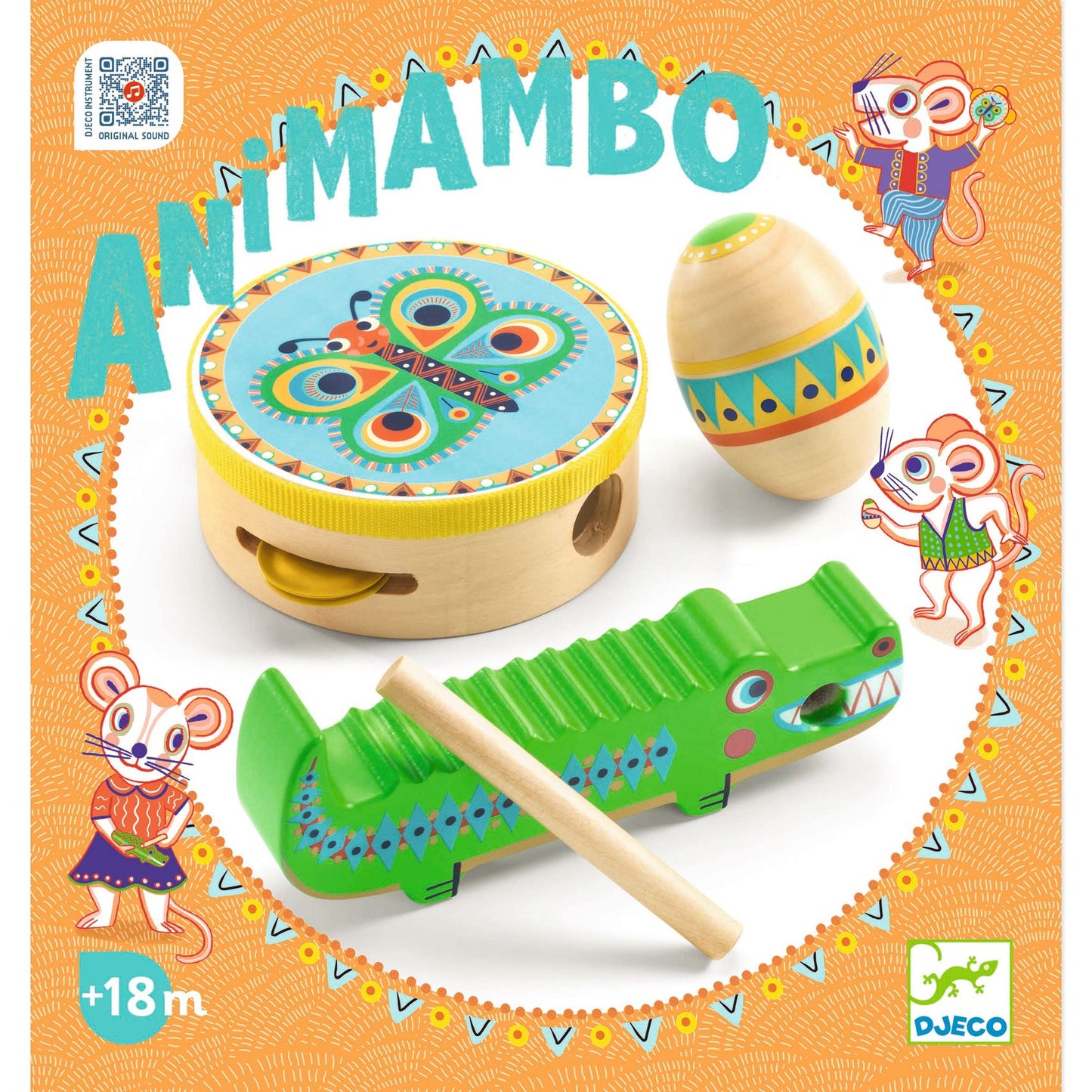 Conjunto de Percurssão: Pandeiro, Maracas e Guiro