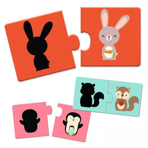 Sombras de animais- Puzzle duo