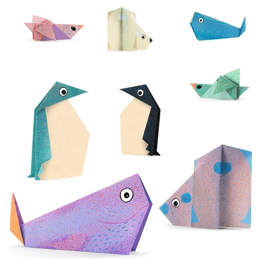 Animais polares - jogo de origami fácil