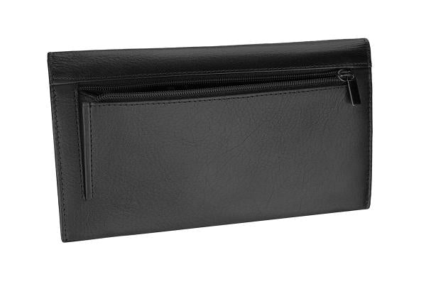 Rojo | Cartera Mujer de Piel con Protección Anti-RFID | Negro