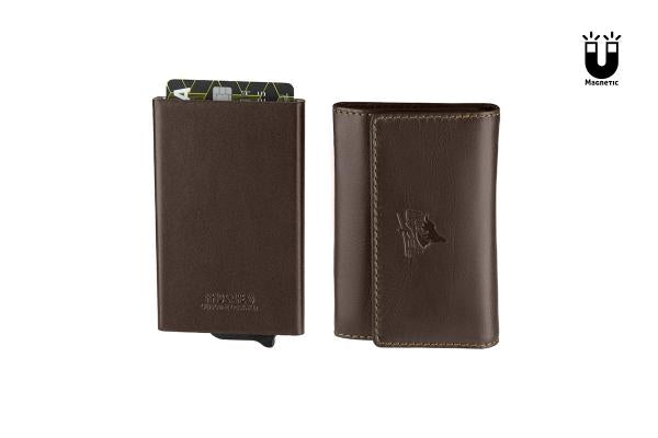 Porta-cartões metálico duplo