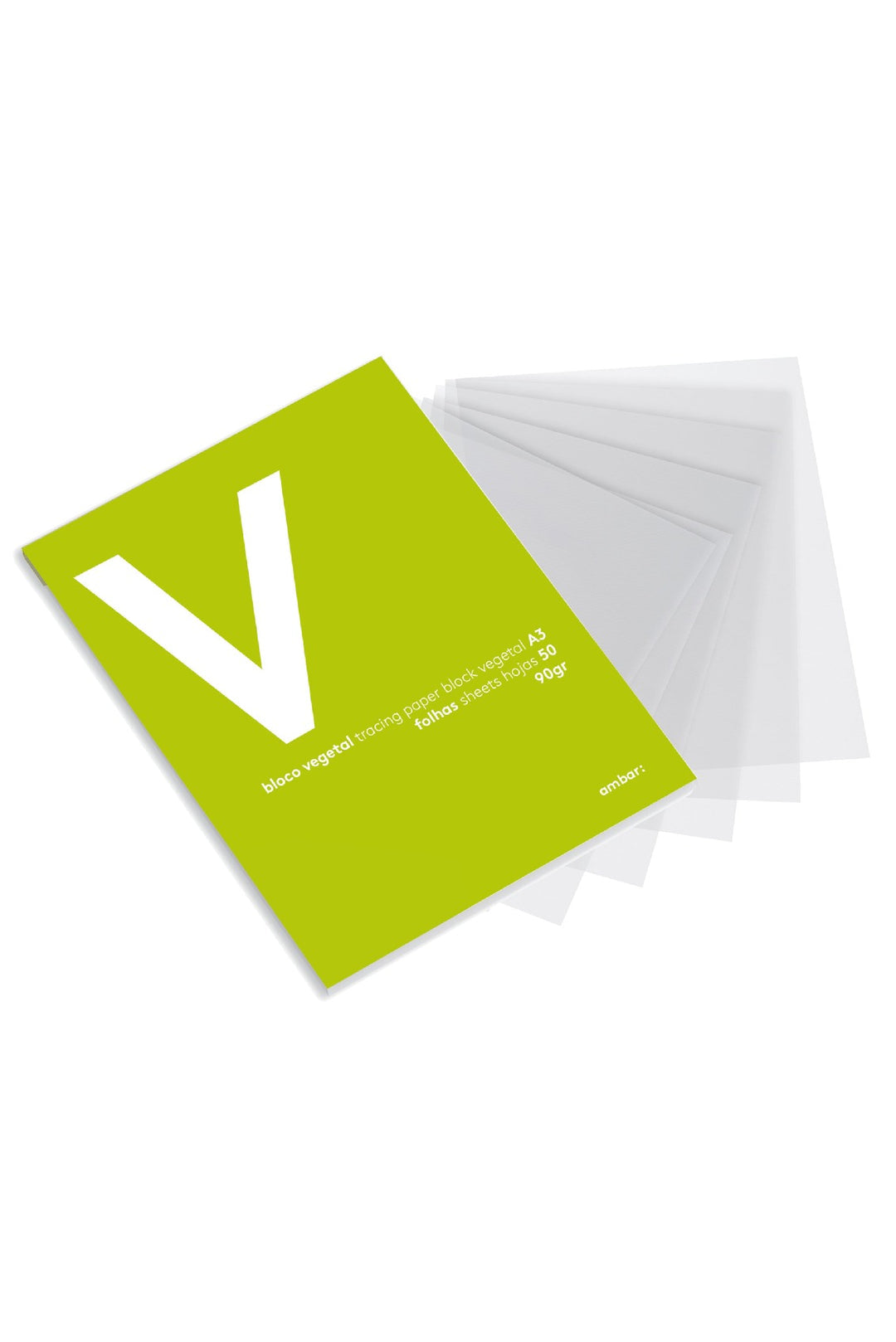 Bloco papel vegetal A3 90gr Ambar