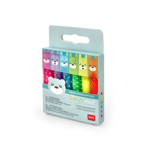 Legami | Mini Marcadores Neon Teddy´s Mood | 6 un