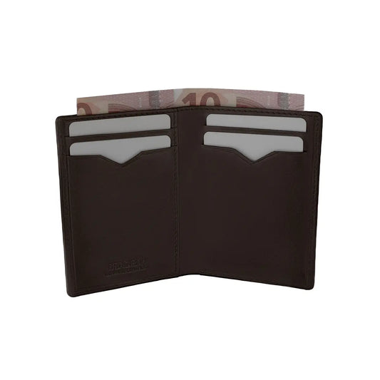 Porta-cartões com magnetismo castanha