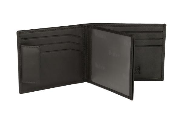 Rojo | Cartera de piel para hombre con protección anti-RFID | Marrón