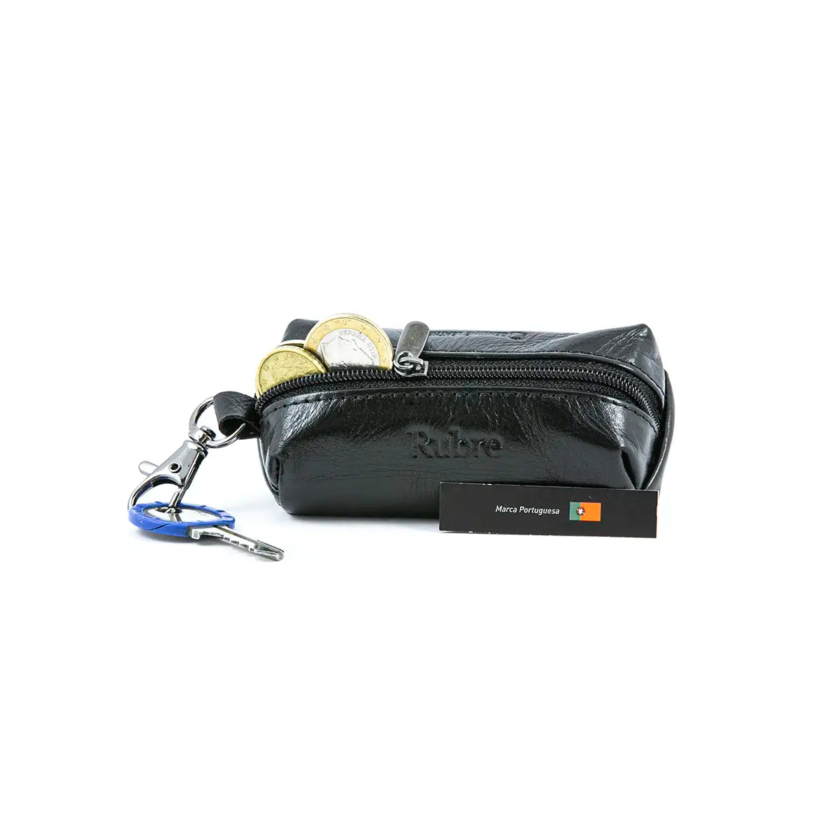 Porta moedas em pele preto