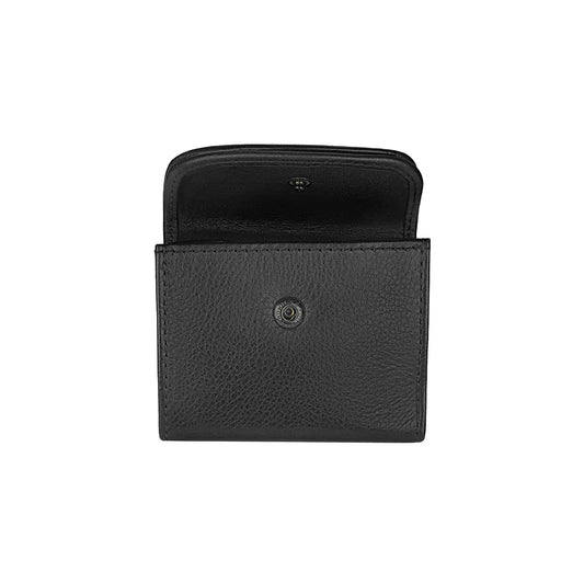 Carteira em pele com porta-moedas preta