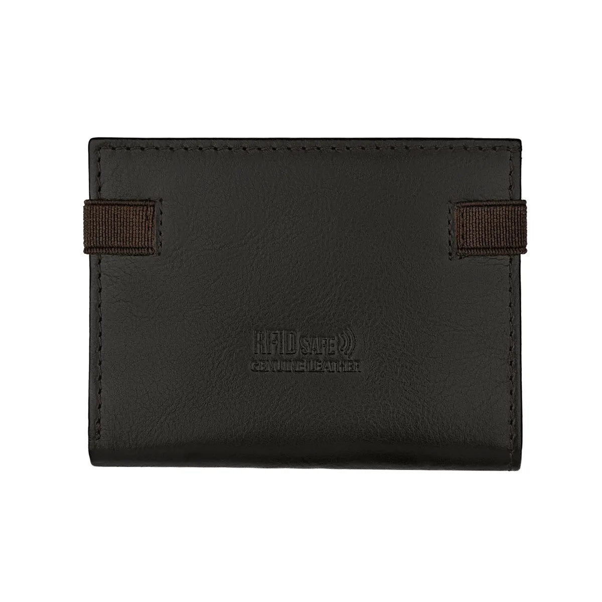 Carteira pequena com elástico castanha