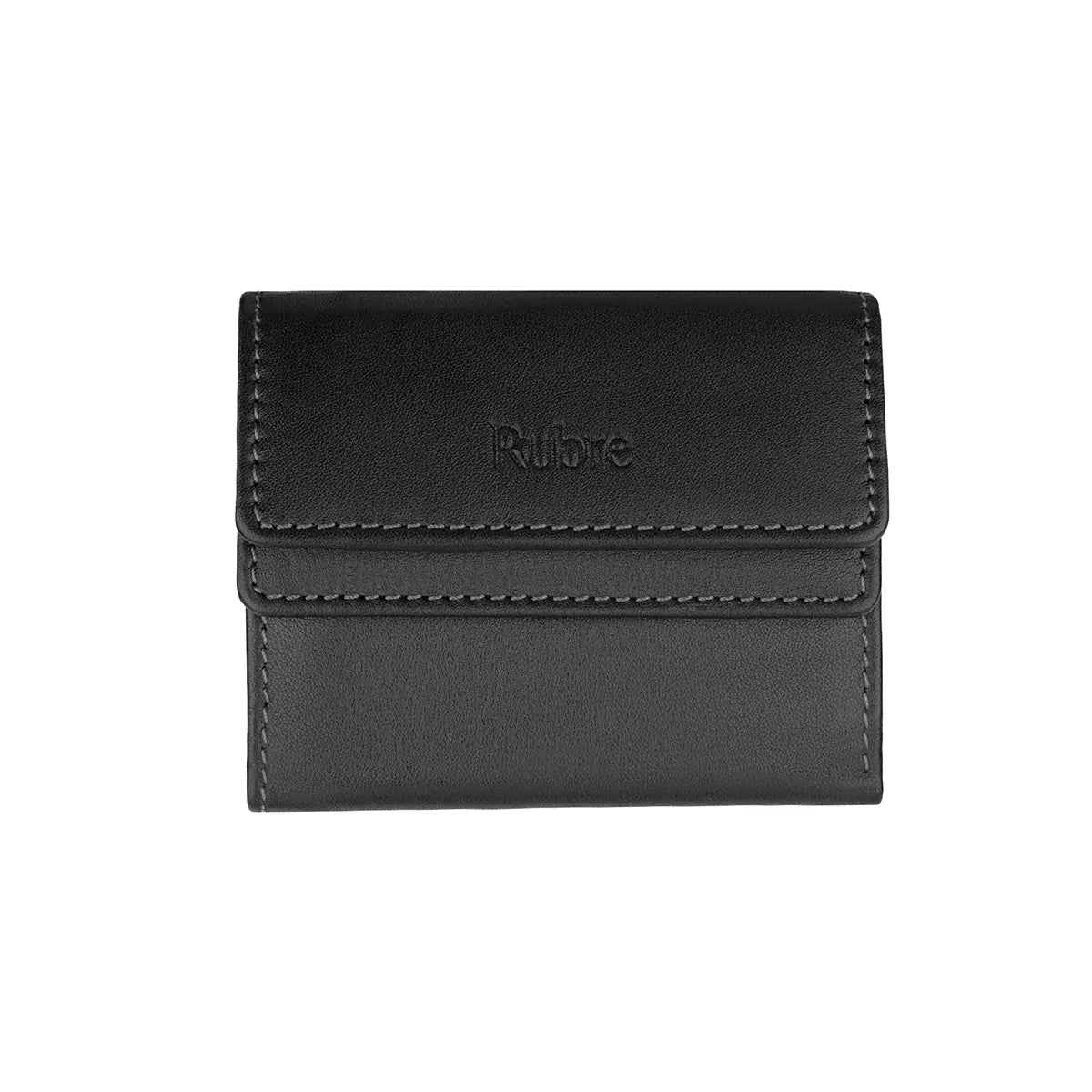 Rojo | Cartera de Piel con Monedero y ANTI-RFID | Negro