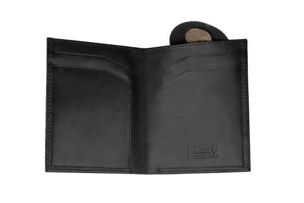 Rojo | Cartera de piel para hombre con protección anti-RFID | Negro