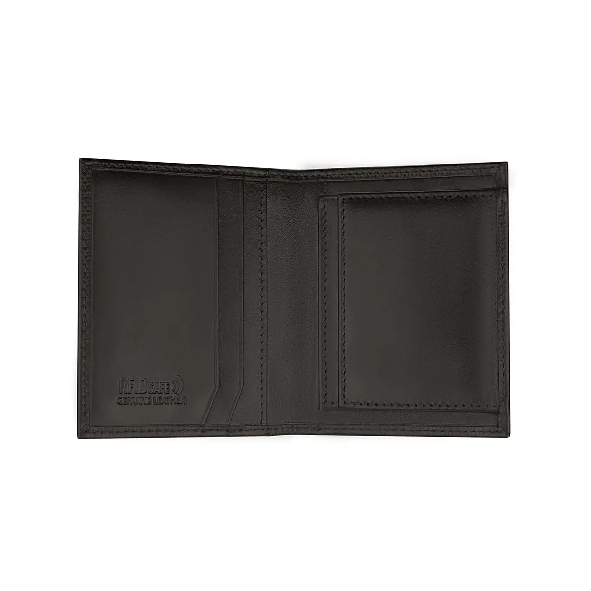 Carteira de home em pele com porta-moedas castanho