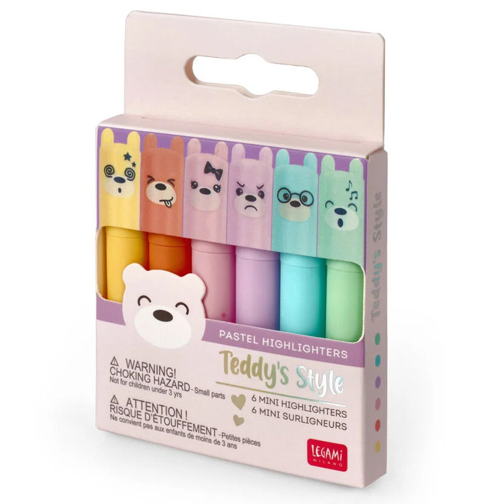 Legami | Marcadores Legami Teddy's Style Mini | 6 un