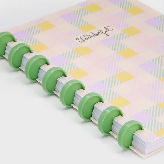 Mr. Wonderful | Caderno quadrados amarelos, verdes e lilases