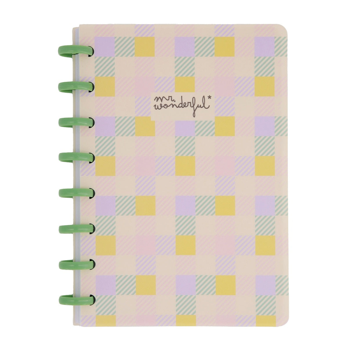 Mr. Wonderful | Caderno quadrados amarelos, verdes e lilases