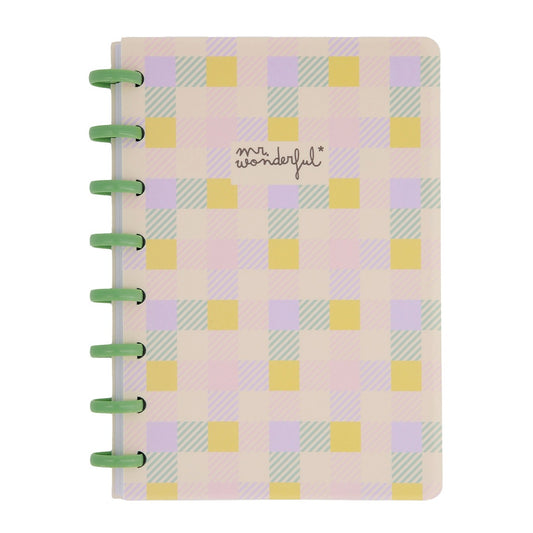 Mr. Wonderful | Caderno quadrados amarelos, verdes e lilases