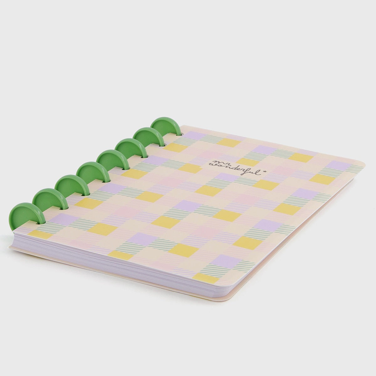 Mr. Wonderful | Caderno quadrados amarelos, verdes e lilases