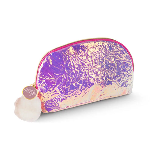 Nici | Bolsa Cosmética Rosa Metálico Com Pompom