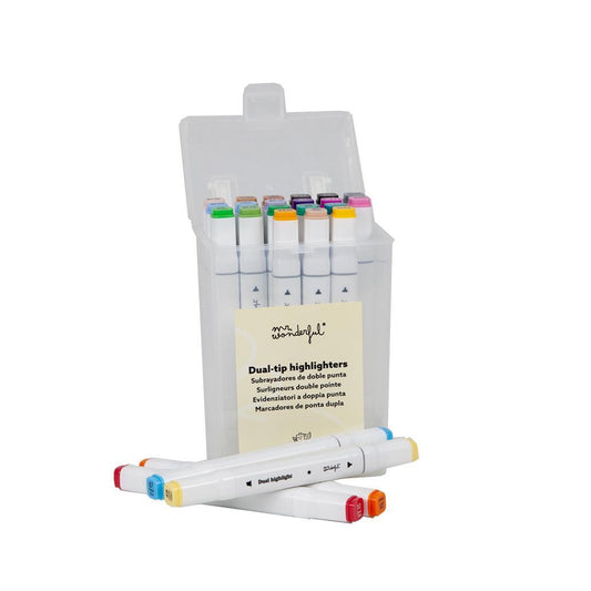 Dual highlight - Conj. 24 marcadores ponta dupla