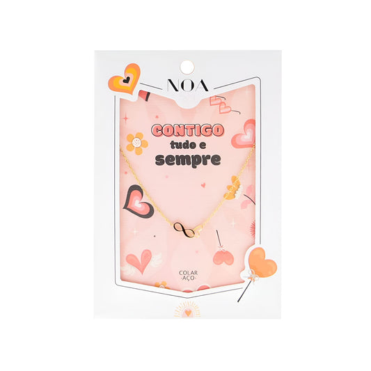 Colar - "Contigo tudo e sempre" - Dourado