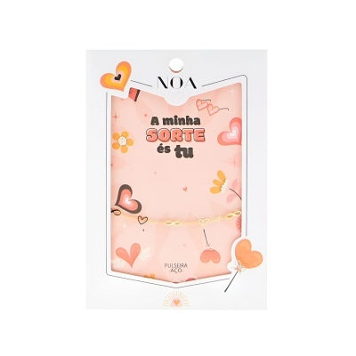 Pulseira- "A minha sorte és tu"- Dourado