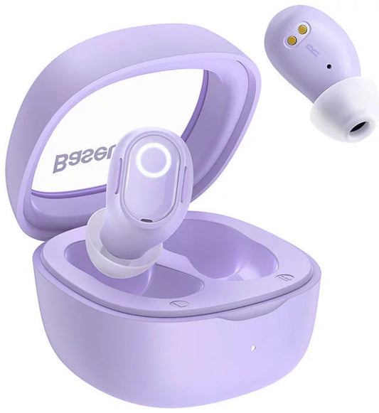 Baseus | Auriculares Com Fio + Micro de Ouvido sem Fio | Violeta