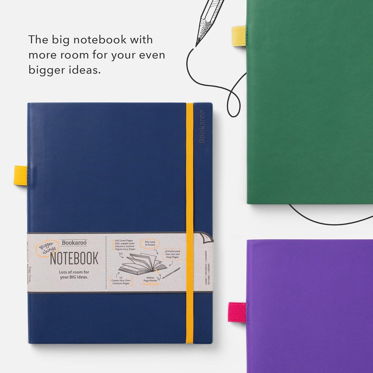 Bookaroo | Bigger Thing Notebook | Azul Marinho