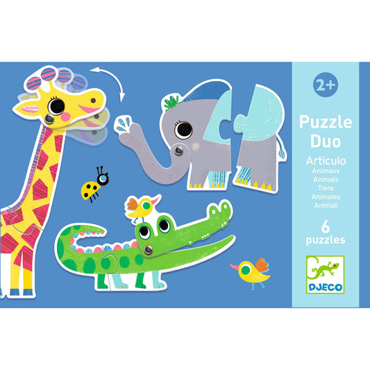 Djeco | Puzzle de Encaixe | Animais Duo Animals