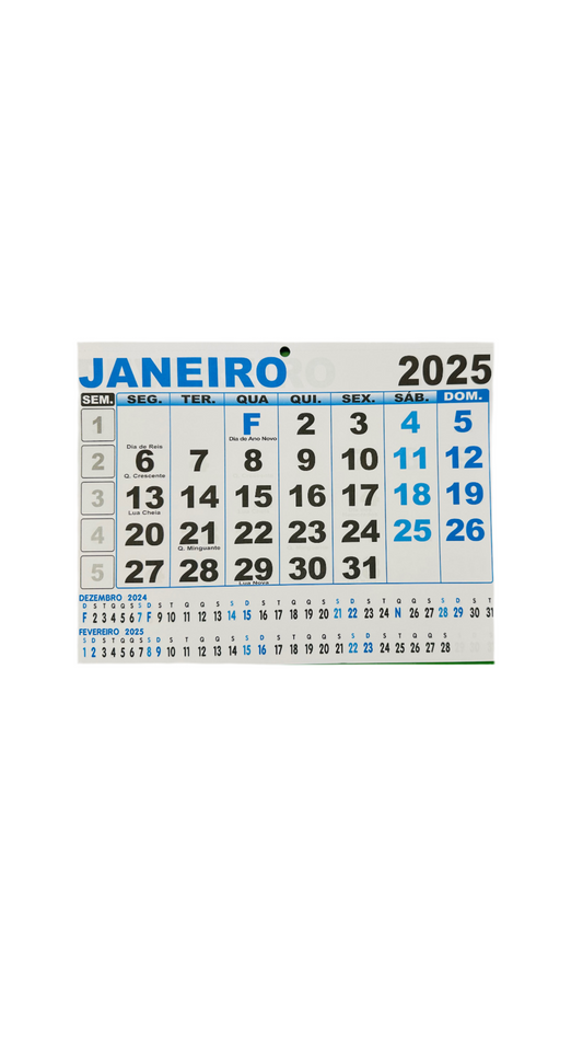Calendario de pared Hojas mensuales | 2025