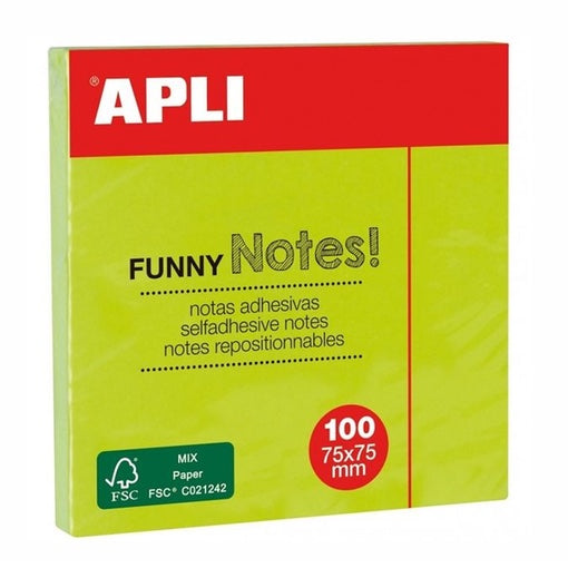 APLI | Post-it Adesivas Verde 75x75mm