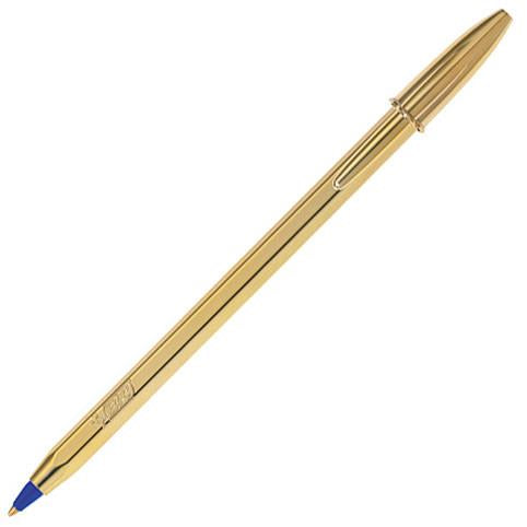 BIC | Bolígrafo de cristal dorado | Azul