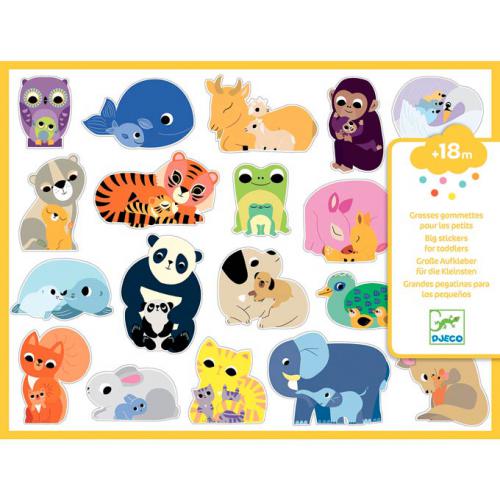 Mamãs e bebés animais - autocolantes