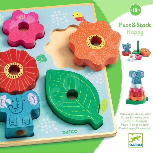 Puzz & Stack happy - puzzle de madeira e torre de empilhar