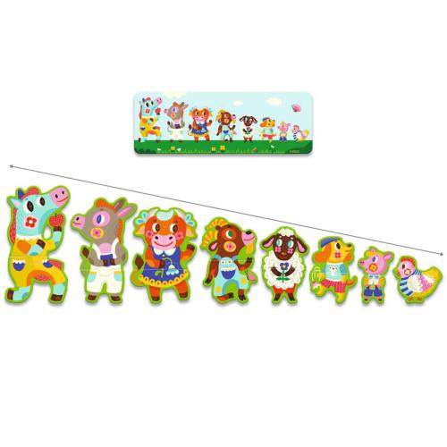 Djeco | Puzzle 16 Piezas | Ordenar por tamaño en la granja