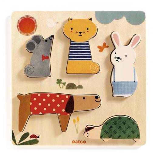 Woodypets - puzzle madeira p/ encaixar e empilhar