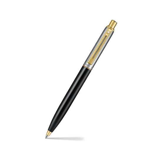 SHEAFFER - Preto brilhante com tampa aço dourado