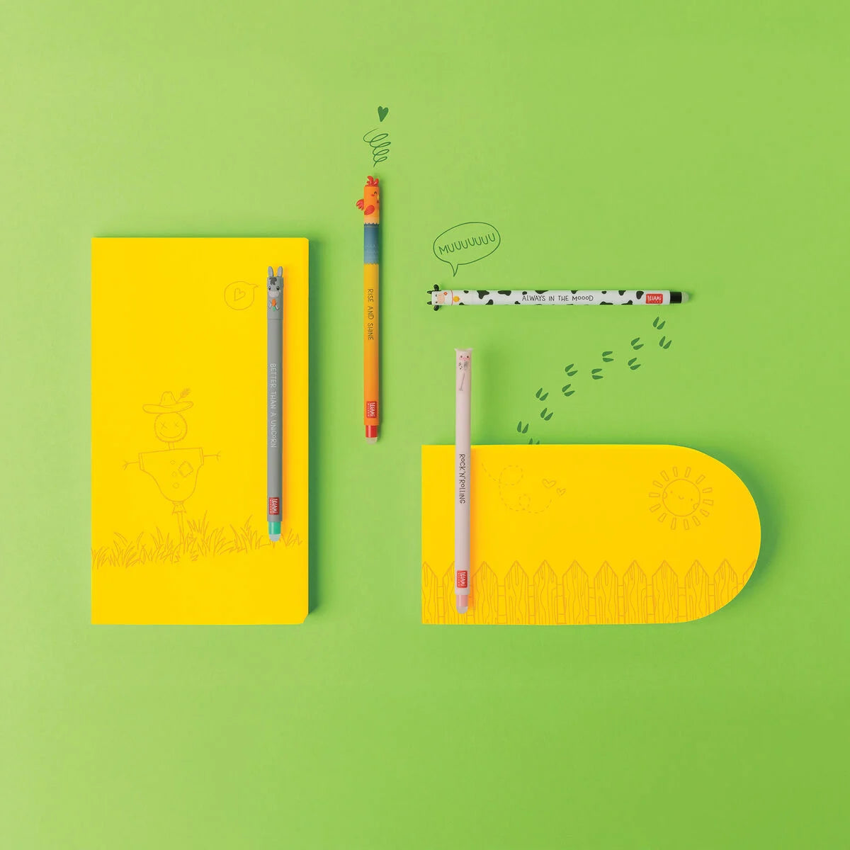 Farm sweet farm - conj. 4 canetas apagáveis