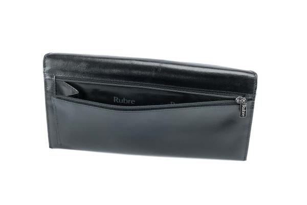 Rubre | Carteira grande de mulher em pele com RFID | Preto