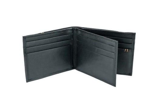 Rojo | Cartera pequeña de hombre de piel con protección anti-RFID | Negro