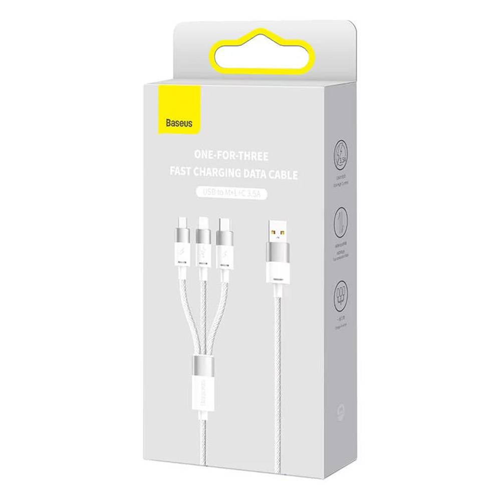Baseus | Cable StarSpeed ​​USB-A a USB-C | MicroUSB | Rayo 1,2m Blanco