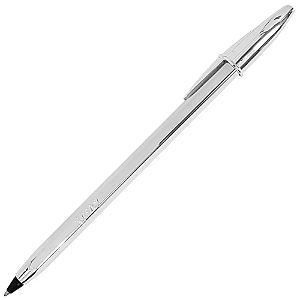 BIC | Bolígrafo de cristal plateado | Negro