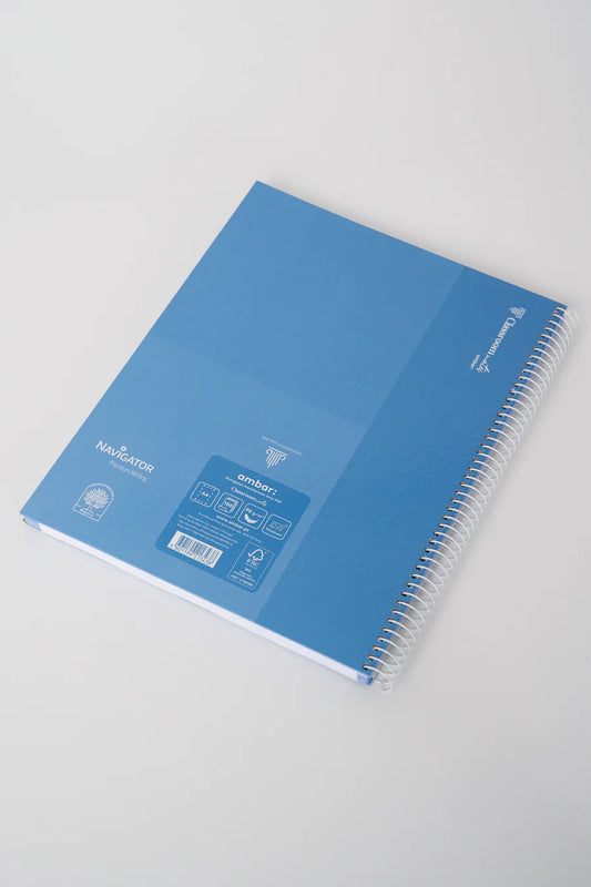 Ámbar | ClassroomMates Cuaderno de espiral, pizarra blanca de tapa dura | Azul