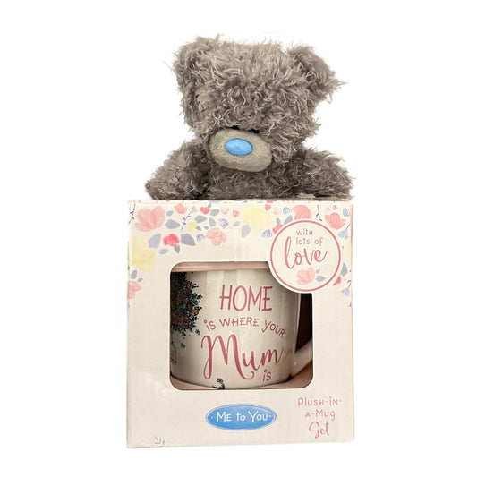 Caneca com Peluche "Home is where your Mom is"